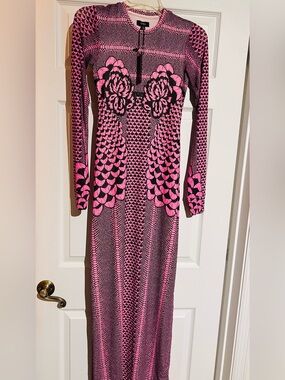 AFRM Long Pink Patterned Maxi Dress